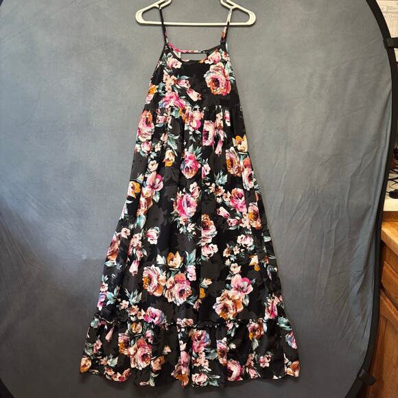 Band of Gypsies Babydoll Maxi Dress Y2K Floral Flowy Cottage Fairy Hippy Peasant - Picture 1 of 11